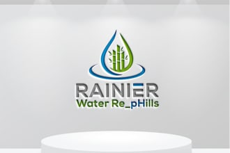 create modern unique business water refill logo design