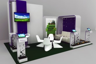 create 3d design trade booth,exhibition stand,stall,both