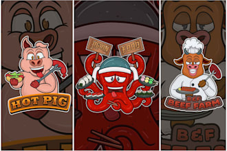 make mascot character logo vector with my style