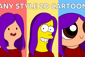 draw a character in any art style from 2d series and TV shows