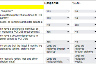 create and solve pci dss and hipaa questionnaires
