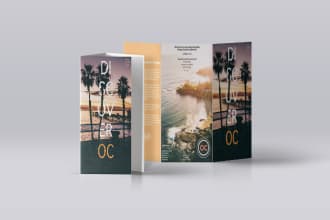 create a tri fold brochure, essential and tasteful