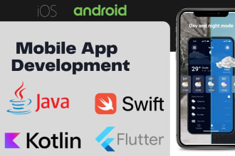 develop a mobile app using java kotlin swift and flutter