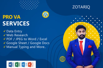 be your virtual assistant for web research, data entry
