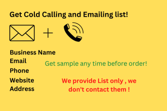 build lead list,cold calling list,emailing ,telemarketing