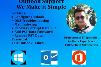 configure gmail or any other domain mail to microsoft outlook and troubleshoot