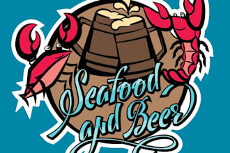 design modern awesome seafood logo