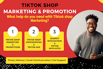 be your tik tok shop manager and help in tiktok shop affiliate marketing and ads