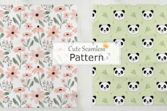 create cute seamless custom vector pattern