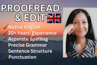 proofread and copy edit US and UK english article blog post website content