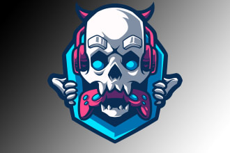 design skull mascot  logo with express delivery