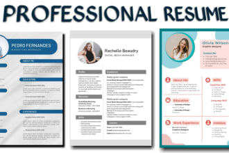 design a professional resume, CV, cover letter template graphics