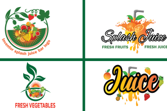 design fruit, vegetable  and juice bar logo in 24 hours