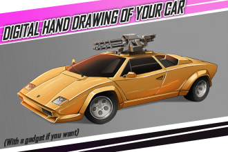 do a digitally hand draw of your car with a fantastic gadget