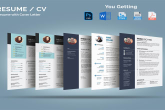 perform your professional resume design or CV template