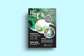do attractive modern travel, tour or festival flyer or poster design in 12hrs