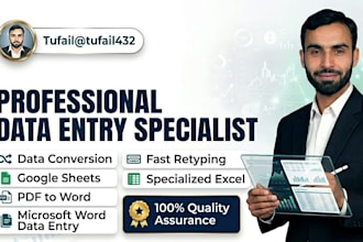 do expert data entry, excel data entry and PDF to word conversion