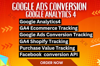 set up google ads conversion tracking, ga4 ecommerce tracking, analytics 4, gtm