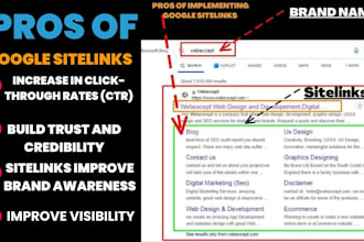 add google sitelinks for shopify webflow to get organic traffic increase sales