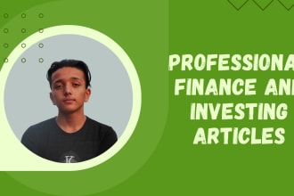 write personal finance blog posts and articles