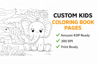 design professional kids coloring book pages for amazon KDP and print