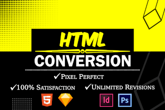 convert psd to html, figma to html, sketch to html css bootstrap