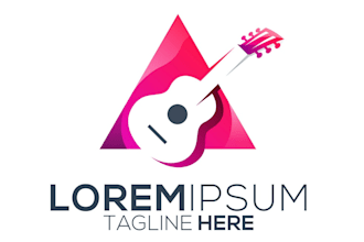 design modern awesome  guitar logo