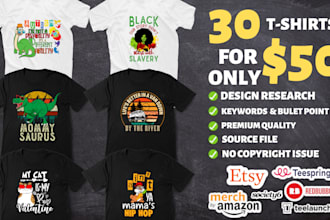 do bulk t shirt design for teespring,merch,redbubble