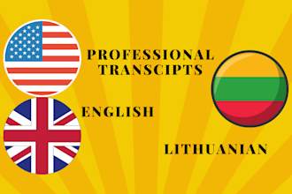 do transcription of english and lithuanian languages