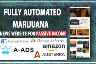 create an automated wordpress marijuana news website for passive income