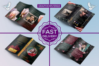 do event, funeral flyer, obituary and program in 3hrs