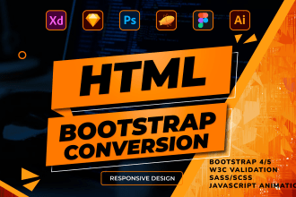 convert figma to HTML xd to HTML psd to HTML bootstrap5 tailwind CSS