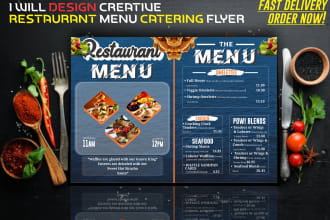 do restaurant menu, fast food, catering flyer design