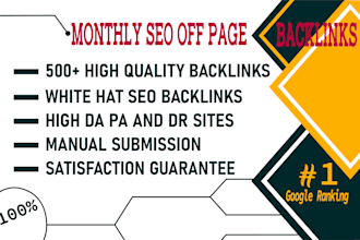 provide monthly off page SEO backlinks service with hq sites