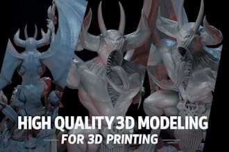 sculpt a high quality 3d character for printing