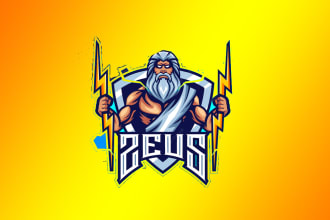 make your industrial and apparel zeus mascot sport logo in one day