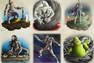 illustrate sketches of fantasy, scifi and horror characters