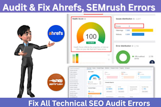 fix ahrefs audit  semrush site audit errors and search console for high rankings