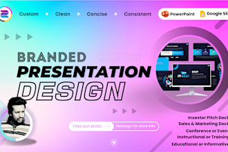 design branded powerpoint presentation slides, pitch deck and google slides