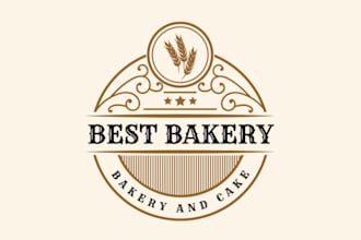 make an awesome style bakery logo for your business in 12 hrs