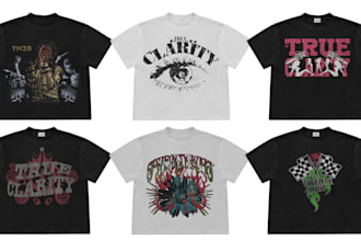 create unique y2k,graphic t shirt design   for your brand