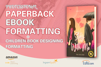 professional book and ebook formatting and layout design, children book formatt