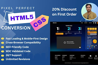 convert your figma design into pixel perfect, responsive HTML5