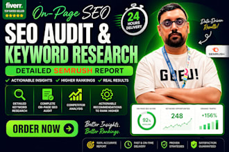 deliver your semrush keyword research and SEO audit report in just 24 hours