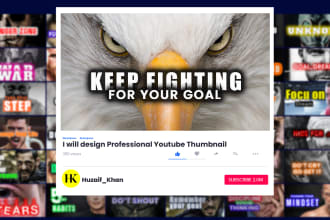 design motivational thumbnail for your youtube content and cover art