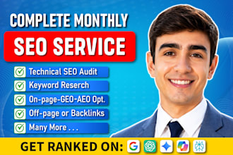 manage complete monthly SEO service for google ranking