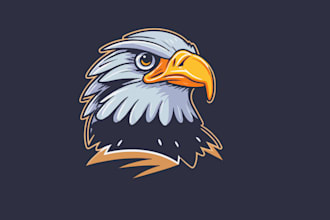 design creative eagle mascot  logo with satisfaction guaranteed