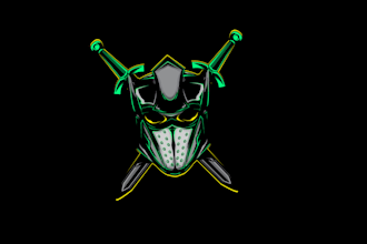 design super beautiful  knight mask mascot logo just for you