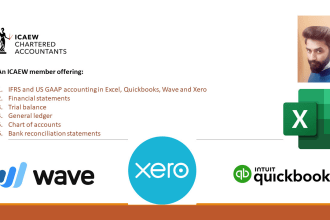manage accounting and backlog bookkeeping in quickbooks, excel, wave and xero