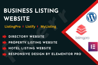 build wordpress directory listing website design in elementor